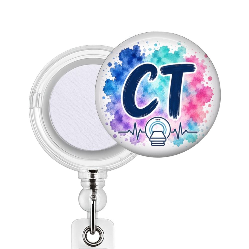CT Badge Reel & Topper CT Tech Radiology Tech CAT Scan Technologist Gift